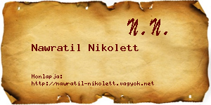 Nawratil Nikolett névjegykártya